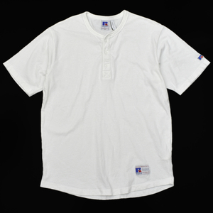 ADAM ET ROPE アダムエロペ × ラッセル ヘンリーネック Tシャツ ラウンド GMM-0848-A 白 size.L