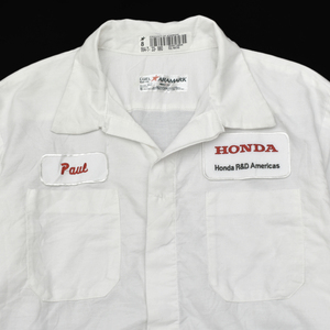 ARAMARK Honda Research & Development Americas エンジニアジャケット ワークシャツ ワッペン ホワイト size.L ホンダ 