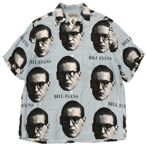 WACKO MARIA Wacko Maria BILL EVANS Bill Evans rayon open color shirt aro is Hawaiian shirt blue made in Japan size.M