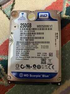 WesternDigital HDD 250GB WD2500BEVT ハードディスク　④