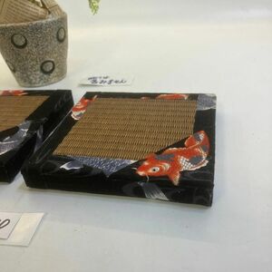 茶色の畳、錦鯉の豪華版ブロックコースターＢ24-10
