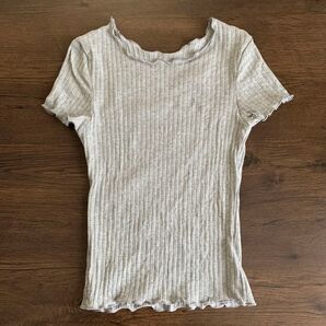 ソリッドリブクルーネックTシャツ