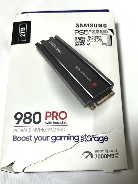 【使用0時間】SAMSUNG 980 PRO ヒートシンク付き 2TB PS5対応 動作確認のみ NVMe m.2 SSD