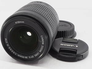 ★特上品★ キヤノン CANON EF-S 18-55ｍｍ Ｆ3.5-5.6 IS STM ★前後キャップ付き ＃A396