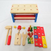 木製知育玩具◆Et VOILA エトボイラ TOOL KIT 木製工具セット◆USED_画像1