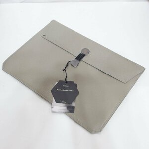 Jadeco◆DOCUMENT CASE/Mac Book Air Clutch 13” 本革製 ドキュメントケース（グレー）クラッチバッグ・元箱入り◆未使用保管品