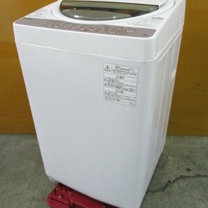 ☆東芝 TOSHIBA 全自動洗濯機 6kg 浸透パワフル洗浄 部屋干しモード からみまセンサー AW-6G6 グランホワイト 2019年製 直接引取OK w535の画像1