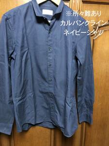 [ with defect ]Calvin Klein Calvin Klein long sleeve shirt navy M size 