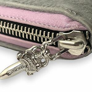 CHROME HEARTS REC F ZIP MINI Wallet クロムハーツ ウォレット コンパクト レザー ハラコ ダガージップ ロゴプレート 財布 正規品の画像4