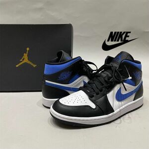 新品 正規品 NIKE AIR JORDAN 1 MID Royal 554724 140 ナイキ エア ジョーダン ミッド ロイヤル ハイカット スニーカー シューズ US8