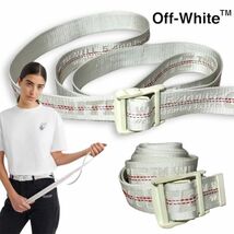 正規品 OFF-WHITE Industrial Belt White 19ss オフホワイト インダストリアル ジャガード織り ロゴ ベルト イタリア製 ホワイト_画像1