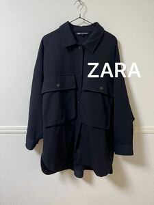 【ZARA】ザラ　ジャケット　ワンピース　シャツ　トップス　ブラック　ジャケットワンピース　美品　2way