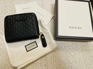 グッチ 財布 GUCCI マイクロシマ gg ブラック 二つ折り財布