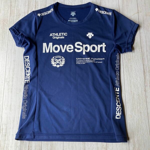 半袖TシャツDescenteレディースM卓球バレーバドミントンテニスユニフォーム Move Sport ムーブスポーツ デサント