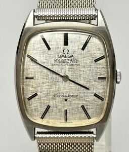 AZ-013 OMEGA Omega men's wristwatch Constellation Cal.712 Ref153.014 silver face self-winding watch Chrono meter Vintage square 