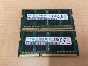 B2849)SAMSUNG 8GB 2Rx8 PC3L-12800S 中古動作品2枚＝16GB