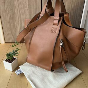 ロエベ　LOEWE　ハンモック　ミディアム　ショルダー　斜め掛け　トート　タン　ブラウン　ポーチ付き