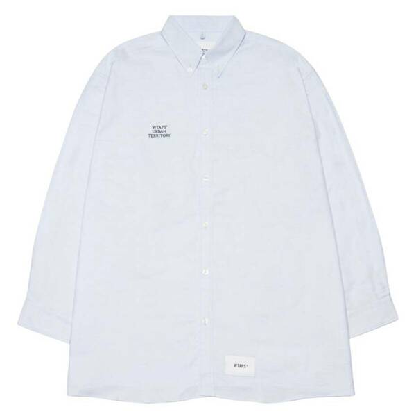 WTAPS ダブルタップス 222TQDT-SHM02 BD 01 /LS / COTTON. OXFORD. WUT BLUE ブルー 青 オックスフォードシャツ 新品未使用 04 XL