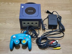 1円スタート★Nintendo GAMECUBE DOL-001 本体 バイオレット 動作確認済★任天堂 ゲームキューブ コントローラー 付属品付き 