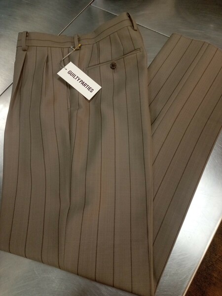 WACKO MARIA　23FW DOUBLE PLEATED TROUSERS　グレーストライプ　新品　未使用　ワコマリア