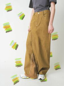 soduk スドーク skirt? Trousers / brown デニムパンツ