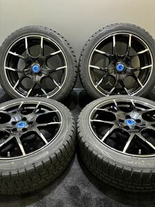 ★215/45R17 DUNLOP/WINTER MAXX WM01 19年製 AL 17インチ 7J ＋50 100 5H スタッドレス 4本 プリウス (南3-F630)