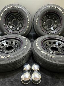 ★195/80R15 GOODYEAR/EAGLE♯1 NASCAR 22年製 デイトナ 15インチ 8J 139.7 6H 夏タイヤ 4本 ハイエース ホワイトレター (1-F640)