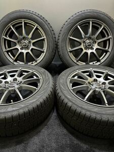 ★215/55R17 YOKOHAMA/ice GUARD iG70 21年製 SCHNEIDER 17インチ 7J ＋48 114.3 5H スタッドレス 4本 クラウン カムリ (南6-F832)