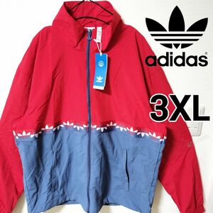 新品 アディダス 赤青 アディカラー スライス トレフォイル ナイロンジャケット スポーツ adidas ウィンドブレーカー