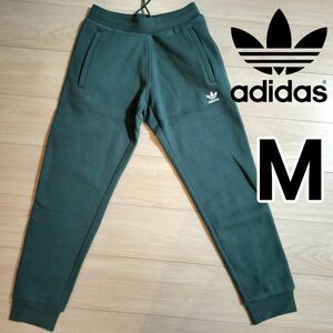 adidas 濃緑 エッセンシャルズ スウェットパンツ ジャージ 男性M 裏起毛 アディダス ジョガーパンツ