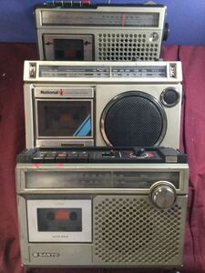g_t W934 * Junk * together, radio-cassette 3 pcs. set / power supply cable equipped *SANYO/NATIONAL* used present condition goods * operation not yet verification *