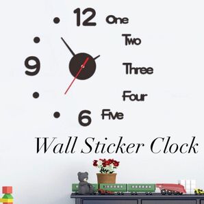 時計 ウォールステッカークロック シンプル インテリア 北欧風 diy 静音 新品