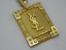 キングラム[41]1円スタート YVES SAINT LAURENT イブサンローラン YSL ゴロプレートネックレス アクセサリー ヴィンテージ ゴールド 中古_画像10