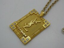 キングラム[41]1円スタート YVES SAINT LAURENT イブサンローラン YSL ゴロプレートネックレス アクセサリー ヴィンテージ ゴールド 中古_画像2