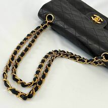 【F0418】 CHANEL シャネル マトラッセ ラムスキン ショルダーバッグ チェーンショルダーバッグ ブラック 黒 _画像5