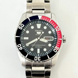 【M0524】SEIKO セイコー 5SPORTS ファイブスポーツ 自動巻き ダイバー 腕時計 裏スケ ブラック文字盤 メンズ 稼働品