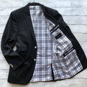  редкий /L/ блейзер * Burberry Black Label BURBERRY BLACKLABEL tailored jacket подкладка noba проверка серебряный кнопка чёрный 
