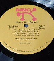 【3,000円からのスタート】★オリジナルPABLO盤★Ray Bryant／Here's★70年代、ピアノトリオの隠れ名盤。ブルージーな雰囲気が最高 !_画像5