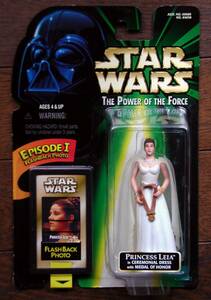 STAR WARS* Star * War zThe Power of the Force*Princess Leia in CEREMONIAL DRESS with MEDAL of HONOR*Kenner* зарубежный версия 