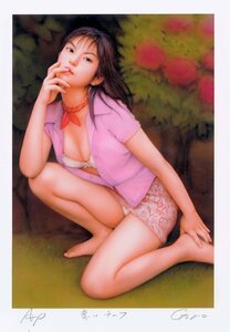 １００円!版画 石川吾郎 本人の出品ですマドンナメイト表紙装丁美人画　赤いネッカチーフ