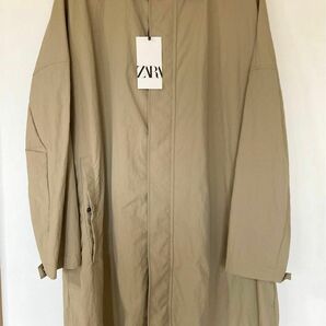 タグ付新品未使用 ZARA テクニカルトレンチコート ベージュ アウター ジャケット メンズ