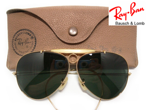 希少60s Vintage B&L RayBan SHOOTER 62mm USAゴールドG15シュータMETALボシュロムBLアメリカ製シューティングlargeメタルGoldサングラス金