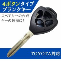 ノア AZR60G AZR65G ZRR70W ZRR75W 対応 ブランクキー 4ボタン キーレス 合鍵 スペアキー 【KY09】_画像1