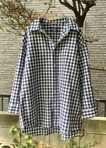 SHIPS*Herdmans Linen ( hard man zlinen) use * stripe pattern cotton linen shirt 