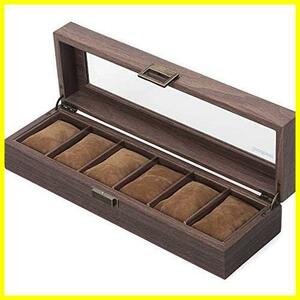 [ number . limit equipped!] * Brown _6ps.@* Reodoeer wood grain PU wristwatch storage case wristwatch storage box collection case 6ps.@ for jj68