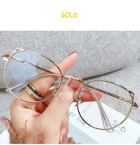 近視メガネ　度数：-6（-600 中国の表記）　ゴールド　アンチブルーライトメガネ