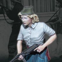 フィギュア 女性兵士 ジオラマ 1/35スケール ミニチュア 兵士 ミリタリー フランス人 レジン 樹脂模型 未塗装 未組み立て キット 901_画像2