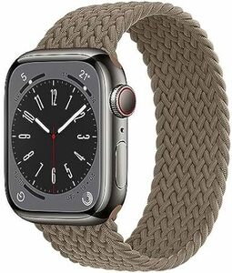 Apple Watch バンド ブレイデッドソロループ 編組バンド 通気性 防汗 取付簡単 交換ベルト 柔らかいシリコーン糸混紡リ