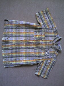 [tin car .ru short sleeves shirt check 120 USED]