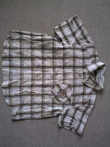 [PAPP short sleeves shirt check 110 USED]